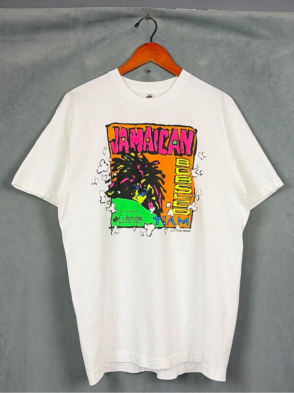 Vintage Columbia Sportswear t shirt Mens Size Large Jamaican Bobsled Team RARE
